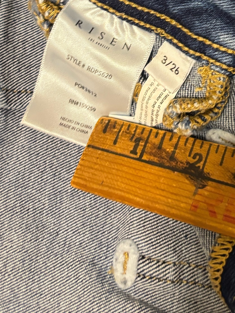 Risen Hi Rise Wide Leg Crop Stretch Jeans in Dark Denim Blue Wash Retro - Picture 6 of 9